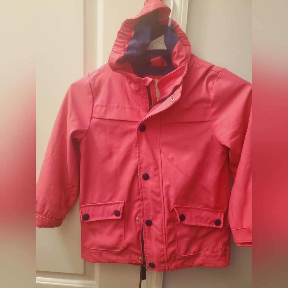Cat & Jack Bright Pink Waterproof Hooded Raincoat